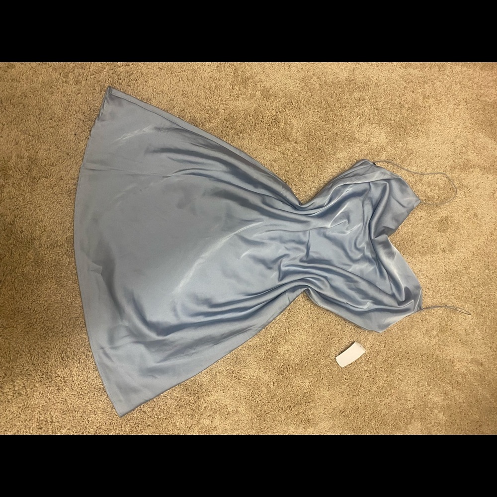 Baby Blue Silk Women’s Skater Dress
